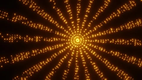 Abstract animated background. many glowing yellow particles moving on black back Stock Footage 311824150