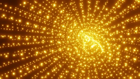 Abstract animated background. many glowing yellow particles moving on black back Stock Footage 311824189