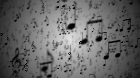 Abstract animated background with moving colorful music notes. Stock Footage