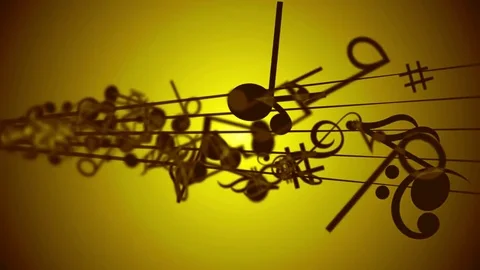 Abstract animated background with moving colorful music notes. Stock Footage 73340319