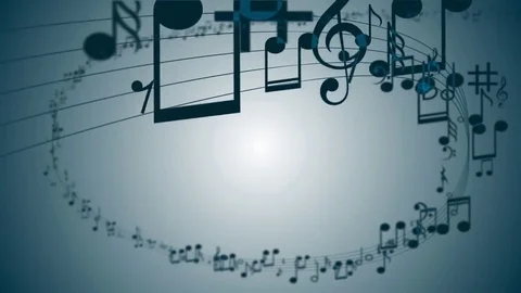 Abstract animated background with moving colorful music notes. Stock Footage 73340330