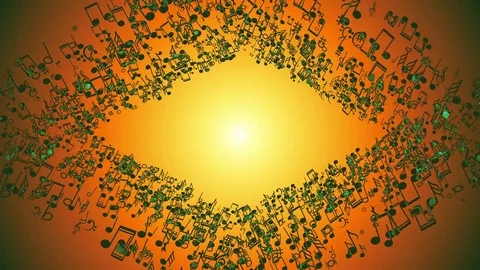 Abstract animated background with moving colorful music notes. Stock Footage 73354235