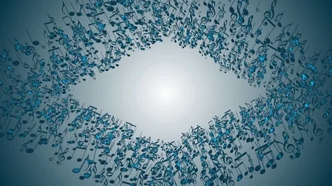 Abstract animated background with moving colorful music notes. Stock Footage 73354243