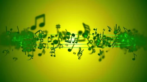 Abstract animated background with moving colorful music notes. Stock Footage 73360384