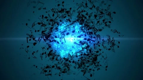 Abstract animated background with moving colorful music notes. Stock Footage 73363012