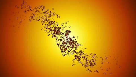 Abstract animated background with moving colorful music notes. Stock Footage 73381307