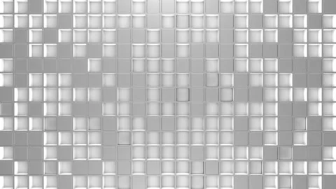 Abstract animated background of moving white squares. White clean geometry Stock Footage 138867617