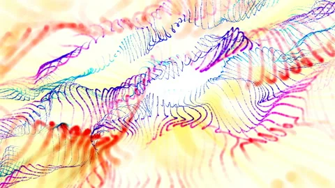 Abstract animated background from multi-colored moving particles. 3d render Video stock 123145051