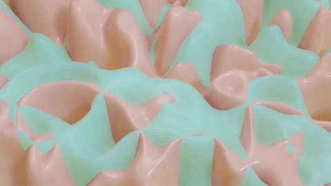 Abstract animated background. pink and turquoise waves are moving. 3d render Stock-Footage 241471136
