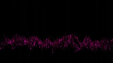 Abstract animated background. purple spheres on purple deformable grid on black  Stock-Footage 305157733