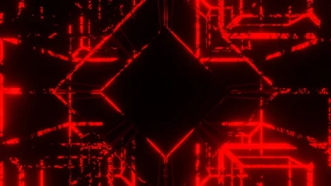 Abstract animated background. red flashing patterns and lines on black backgroun Stock Footage 305837229