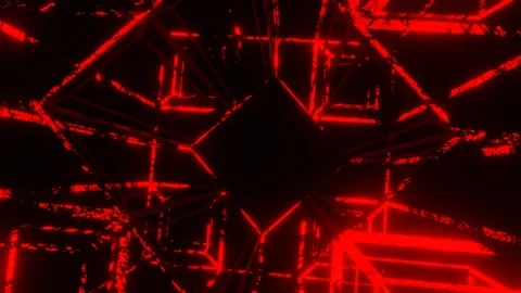 Abstract animated background. red flashing patterns and lines on black backgroun Stock Footage 305837259