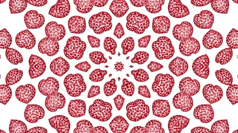 Abstract animated background of red openwork shapes. 3d render Video stock 101817196