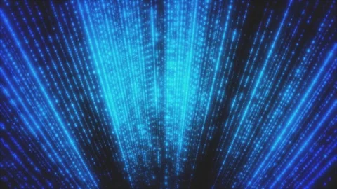 Abstract animated background of shimmering blue lines on black background. Stock Footage 284176103