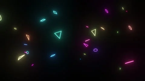 Abstract animated background of small neon shapes Stock Footage 281429395