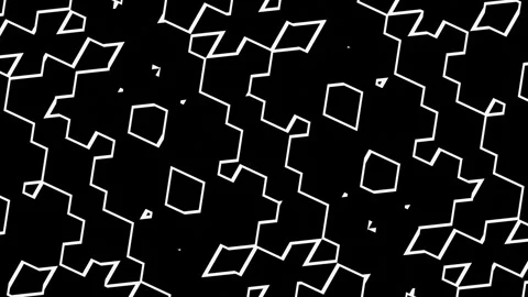Abstract animated background transition with white and black pixel figures and C Stock Footage 248604771