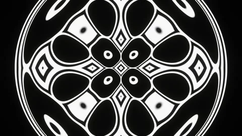 Abstract animated background with white and black figures and CGI motion graphic Stock Footage 248604825