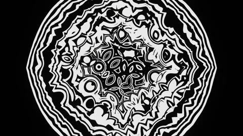 Abstract animated background with white and black figures and CGI motion graphic Stock Footage 248604933