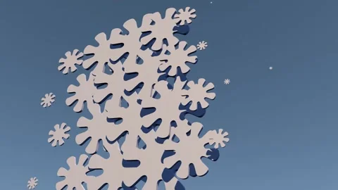 Abstract animated background with white flowing flowers Stock Footage 284326812