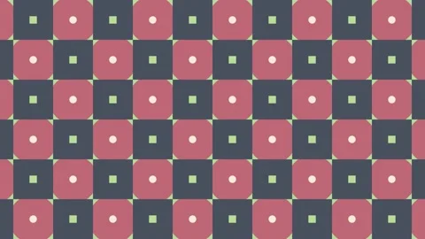 Abstract animated Bauhaus pattern with geometric tiles. Trendy dynamic elements  Stock Footage 198246645