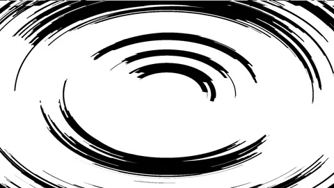 Abstract Animated Black Lines Circle on White Background Stock Footage 332403388