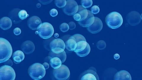 Abstract animated blue background with blue bubbles Stock Footage 196833747