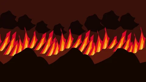Abstract Animated Breaking News Report On Forest Fires And Evacuation Video stock 342571753