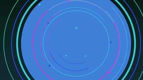 Abstract animated circles and dots create a vibrant, dynamic background Stock Footage 326175615