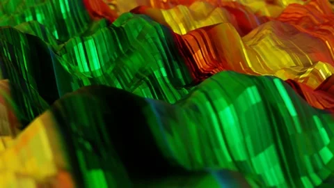 Abstract animated colorful background. deformable smooth wave surface. 3d render Stock Footage 312204202
