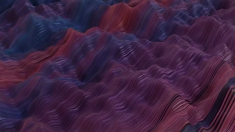 Abstract animated colorful background. deformable smooth wave surface. 3d render Stock Footage 312204224