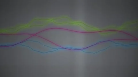Abstract animated colorful line graph waves moving over grey background dig.. Stock Footage 346317138