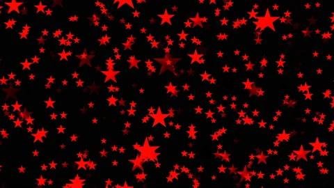Abstract animated computer screen saver with red stars Stock Footage 92335316