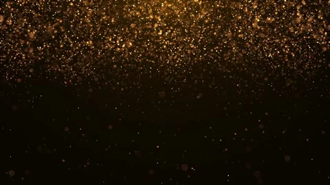 Abstract animated concept of golden particles raining down to celebrate birth Video stock 325988883