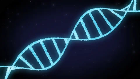 Abstract animated construction of a DNA molecule from particles. Concept Stock Footage 232596429