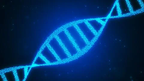 Abstract animated construction of a DNA molecule from particles Illustrazione stock
