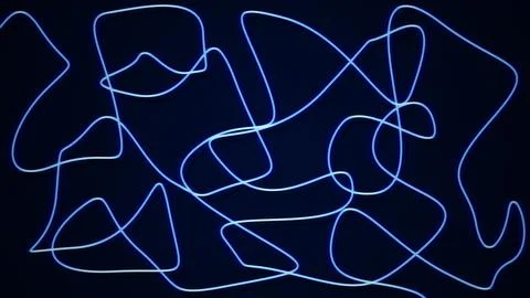 Abstract animated continuous single Neon line Illustrazione stock