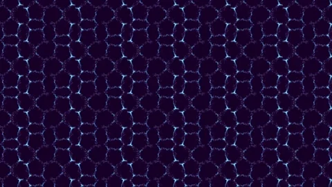 Abstract animated dark background with an abstract honeycomb pattern of small Stock Footage 296174476
