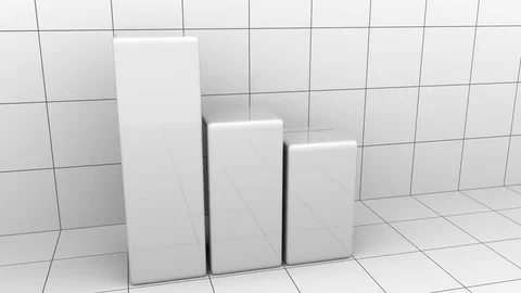 Abstract animated descending chart or bar graph. Business decline or crisis Stock Footage 79389645