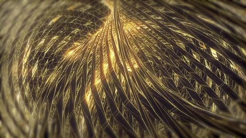 Abstract animated gold motion background of spinning spheres with lines and w 動画素材 82502654