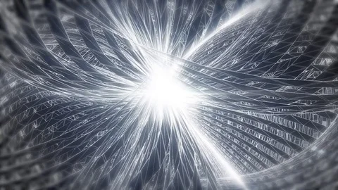 Abstract animated gray motion background of spinning spheres with lines and w Видео 82478991