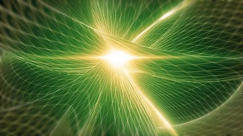 Abstract animated green motion background of spinning spheres with lines and  Stockbeeldmateriaal 82441256