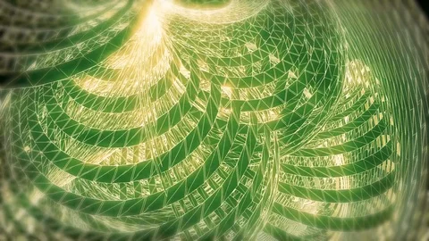 Abstract animated green motion background of spinning spheres with lines and  Stock Footage 82460278