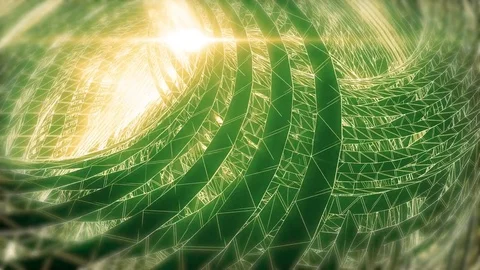 Abstract animated green motion background of spinning spheres with lines and  스톡 동영상 82475922