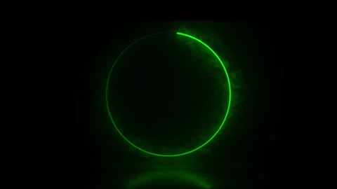 Abstract animated light Neon effect circle frame overlay Loop background Stock Footage 236661859