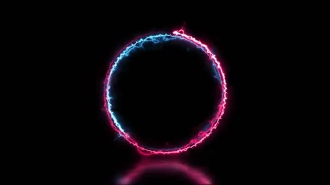 Abstract animated light Neon effect circle frame overlay Loop background Stock Footage 236661940