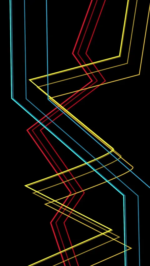 Abstract animated lines moving on black background Stock Footage 341874247