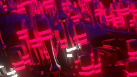 Abstract animated loop background. glowing figures moving in a circle. 3d render Stock-Footage 153392952