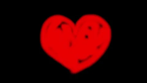 An abstract animated loop of a blurred, red, scribbled heart shape filling .. 스톡 동영상 322028273
