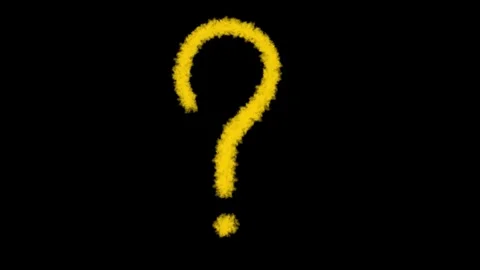 An abstract animated loop of a bright yellow, textured question mark scribb.. Stock Footage 322028385