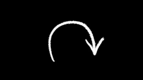 An abstract animated loop of a thick, black, scribbled arrow pointing right.. 스톡 동영상 322028152